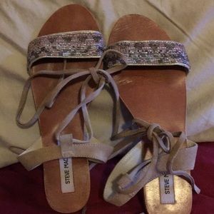 Ladies lace up beaded sandals from Dillard’s